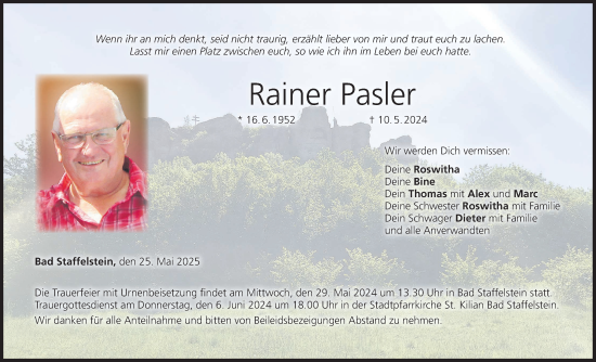 Anzeige von Rainer Pasler von MGO