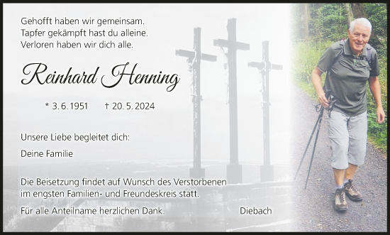 Anzeige von Reinhard Henning von MGO