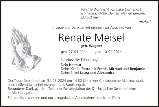 Anzeige von Renate Meisel von MGO
