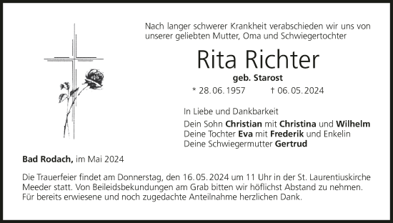 Anzeige von Rita Richter von MGO