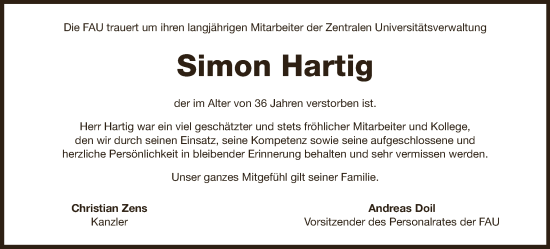 Anzeige von Simon Hartig von MGO
