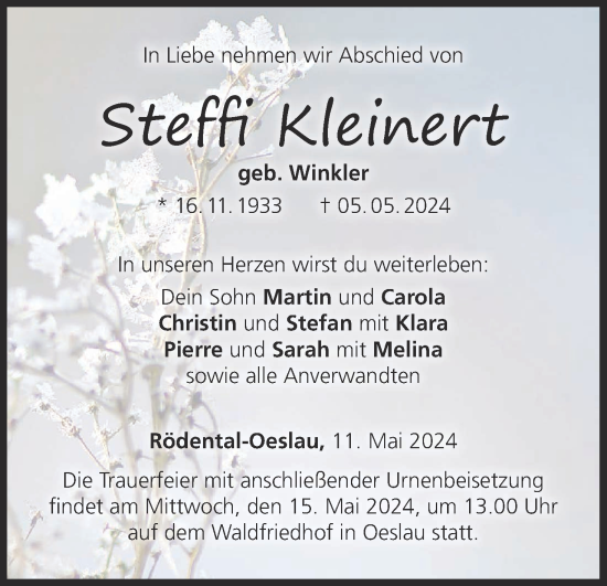 Anzeige von Steffi Kleinert von MGO
