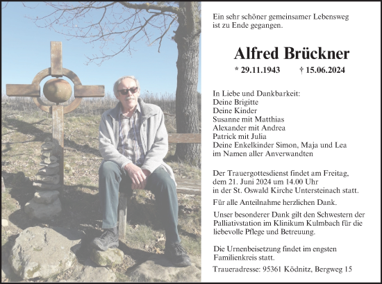 Anzeige von Alfred Brückner von MGO