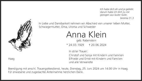 Anzeige von Anna Klein von MGO