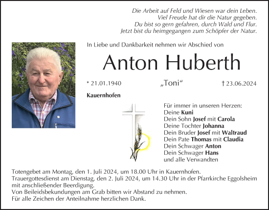 Anzeige von Anton Huberth von MGO