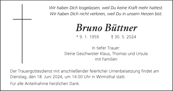 Anzeige von Bruno Büttner von MGO