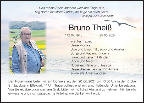 Anzeige von Bruno Theiß von MGO