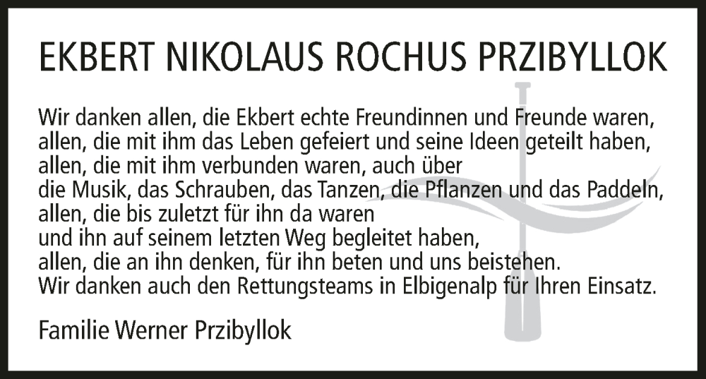  Traueranzeige für Ekbert Nikolaus Rochus Przibyllok vom 15.06.2024 aus MGO