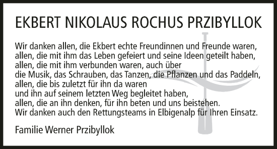 Anzeige von Ekbert Nikolaus Rochus Przibyllok von MGO