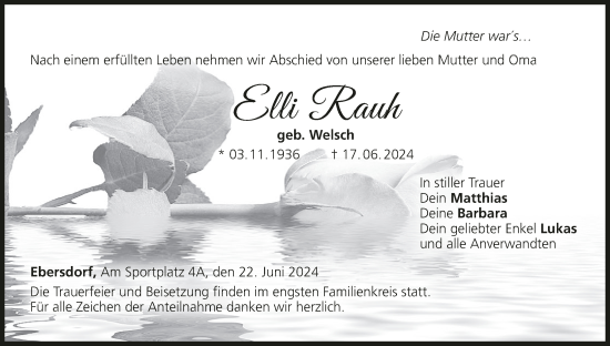 Anzeige von Elli Rauh von MGO
