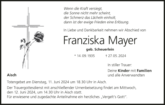 Anzeige von Franziska Mayer von MGO
