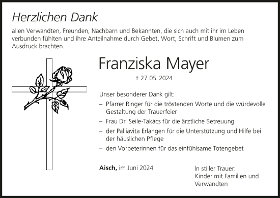 Anzeige von Franziska Mayer von MGO