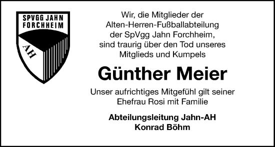 Anzeige von Günther Meier von MGO