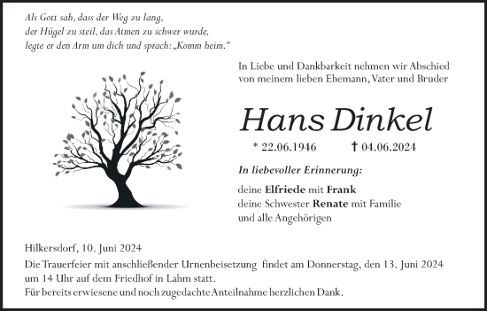 Anzeige von Hans Dinkel von MGO