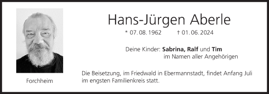 Anzeige von Hans-Jürgen Aberle von MGO