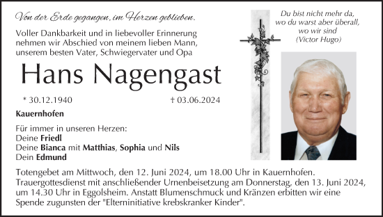 Anzeige von Hans Nagengast von MGO