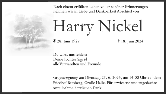 Anzeige von Harry Nickel von MGO