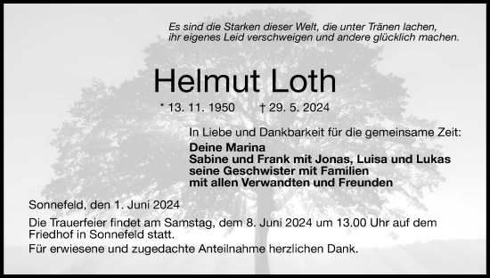 Anzeige von Helmut Loth von MGO