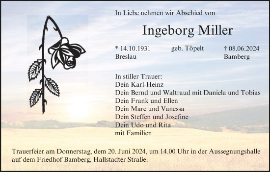 Anzeige von Ingeborg Miller von MGO