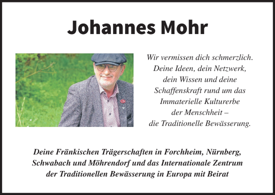 Anzeige von Johannes Mohr von MGO