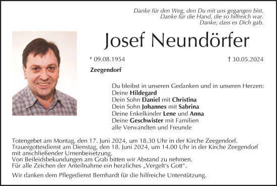 Anzeige von Josef Neundörfer von MGO