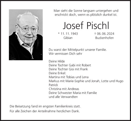 Anzeige von Josef Pischl von MGO