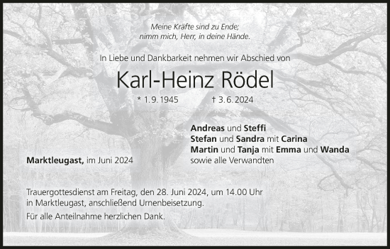 Anzeige von Karl-Heinz Rödel von MGO