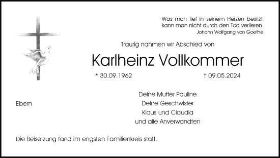 Anzeige von Karlheinz Vollkommer von MGO