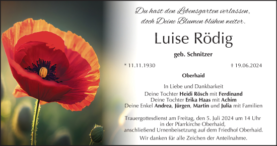 Anzeige von Luise Rödig von MGO