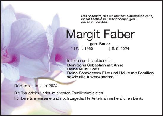 Anzeige von Margit Faber von MGO