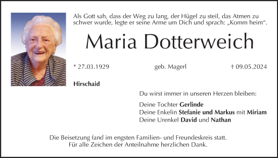 Anzeige von Maria Dotterweich von MGO
