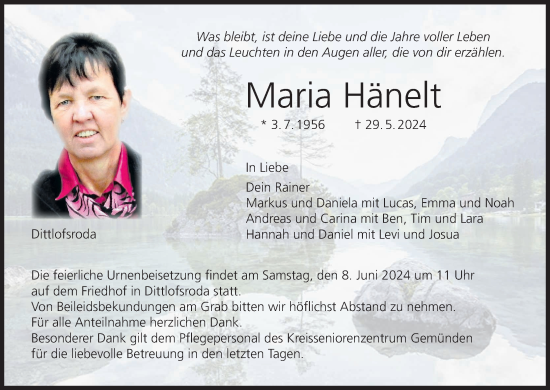 Anzeige von Maria Hänelt von MGO