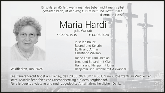 Anzeige von Maria Hardi von MGO