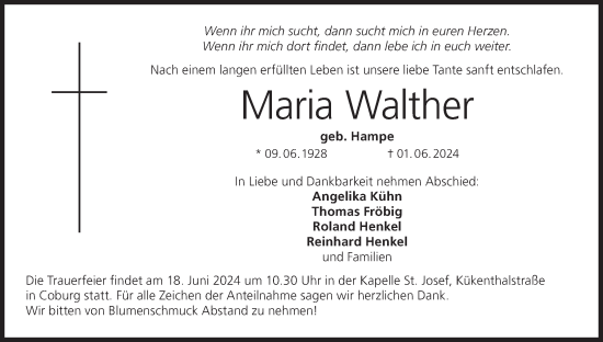 Anzeige von Maria Walther von MGO
