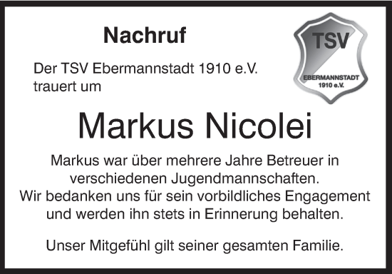 Anzeige von Markus Nicolei von MGO