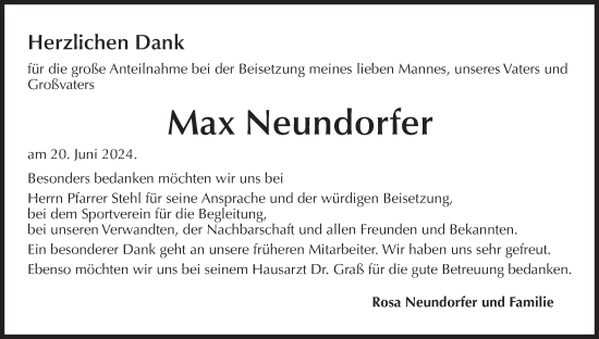 Anzeige von Max Neundorfer von MGO