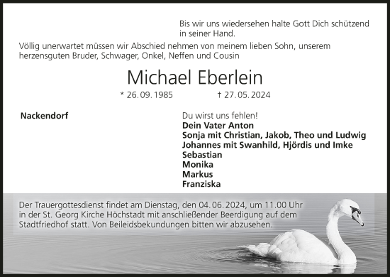 Anzeige von Michael Eberlein von MGO
