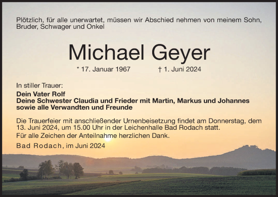Anzeige von Michael Geyer von MGO