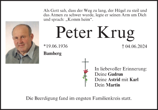 Anzeige von Peter Krug von MGO