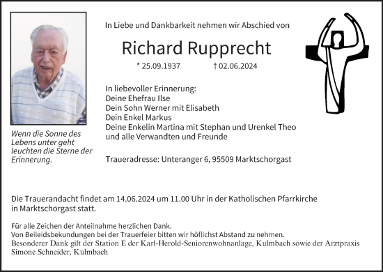 Anzeige von Richard Rupprecht von MGO