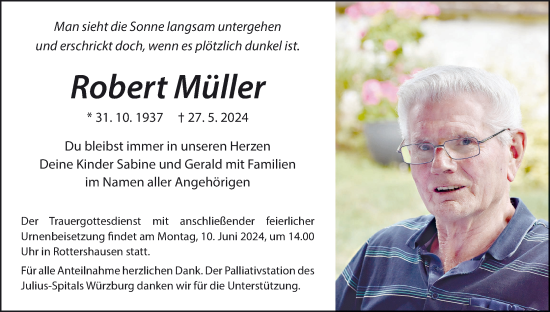 Anzeige von Robert Müller von MGO