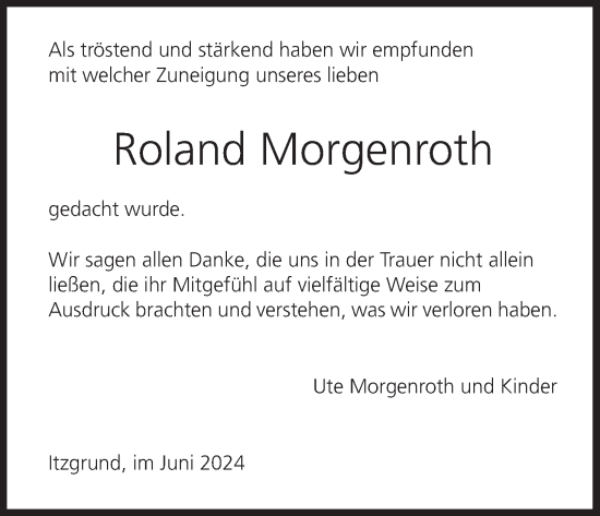 Anzeige von Roland Morgenroth von MGO