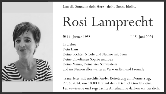 Anzeige von Rosi Lamprecht von MGO