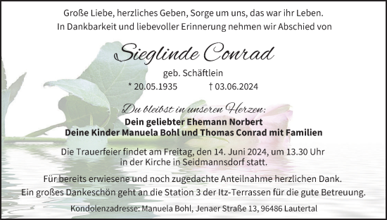 Anzeige von Sieglinde Conrad von MGO