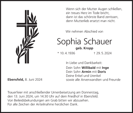 Anzeige von Sophia Schauer von MGO