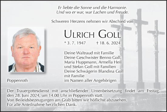 Anzeige von Ulrich Goll von MGO