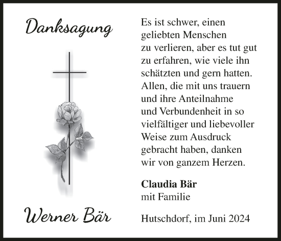 Anzeige von Werner Bär von MGO