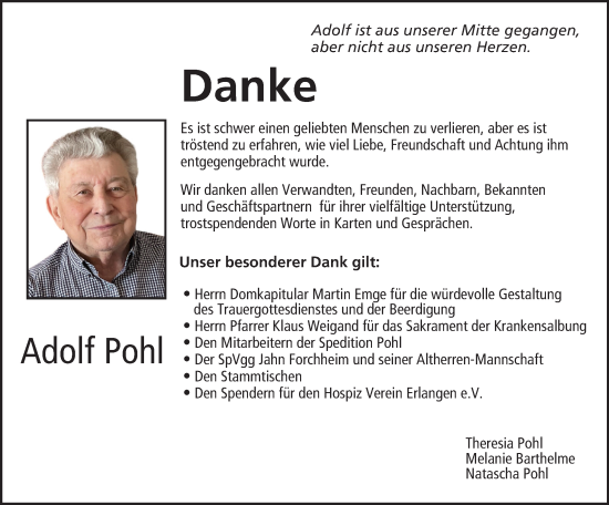 Anzeige von Adolf Pohl von MGO