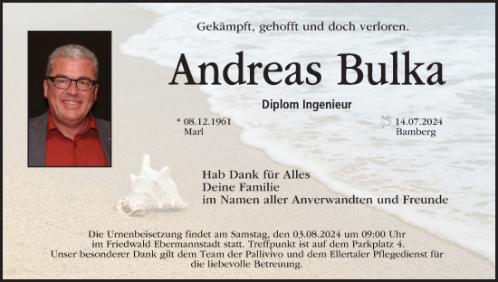 Anzeige von Andreas Bulka von MGO