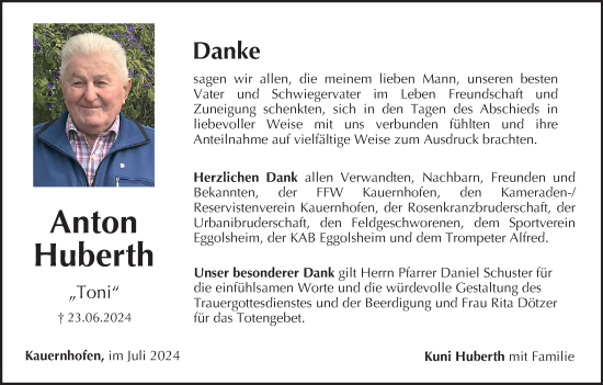 Anzeige von Anton Huberth von MGO